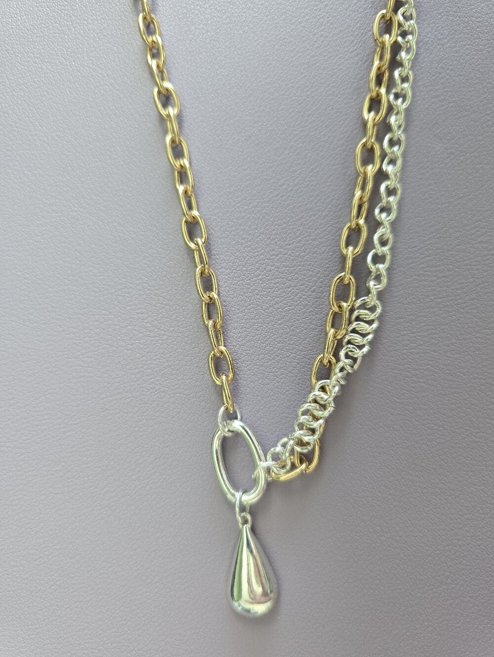 Claire's Two-Tone Gold & Silver Layered Drop Necklace, New with Tags!